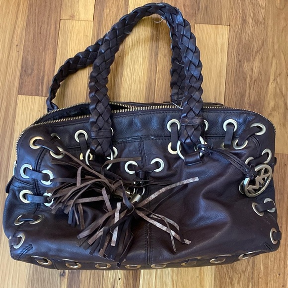 Michael Kors Women’s Brown and Gold Shoulder Bag With Braided Straps OS - Picture 1 of 7